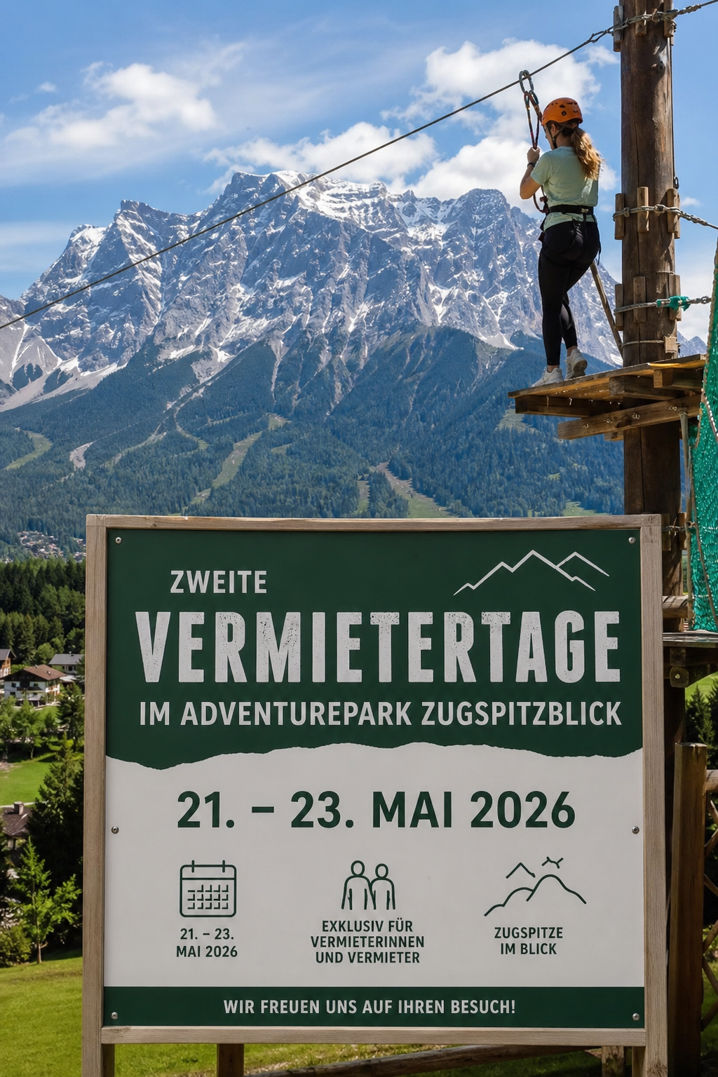 Vermietertage werden wiederholt: 21. bis 23. Mai im Adventurepark Zugspitzblick