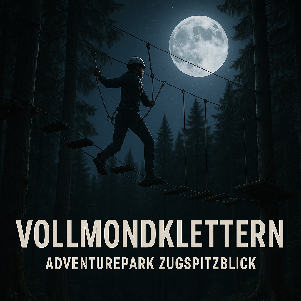 🌕 NEU 2026: Vollmondklettern im Adventurepark Zugspitzblick 🌲✨