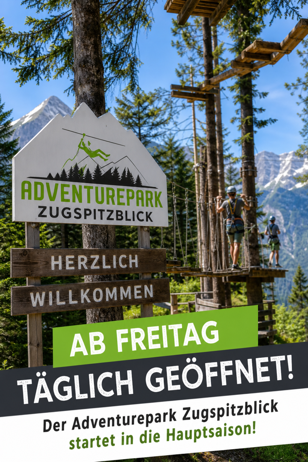 Ab Freitag täglich geöffnet – der Adventurepark Zugspitzblick startet in die Hauptsaison!