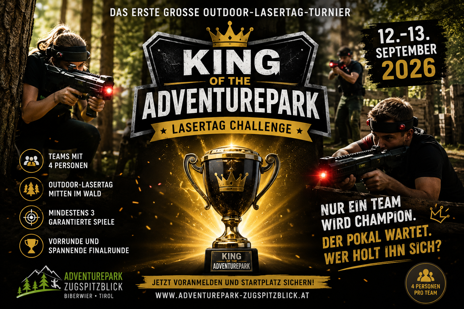 King of the Adventurepark – Lasertag Challenge 2026: Das neue Outdoor-Event im Adventurepark Zugspitzblick